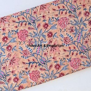 Tela de Algodón Cambray Estampada a Bloques 60x60, Tela de Algodón con Estampado Tradicional Jaipuri - Product Image 6