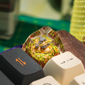 Keycaps Artisanat Forêt Mystique, Keycaps Artisanat Personnalisé, Keycaps Anime Mignons, Keycaps Verts, Ensemble de Keycaps, Keycaps en Bois - Product Image 2