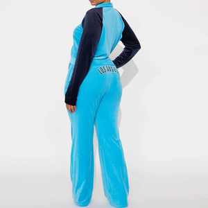 Velvet Tracksuit for women Pullover Long Sleeve Hoodie <b>Sweatshirt</b> 2 Piece Jogging Suits Workout Outfits with Pockets - Product Image 3
