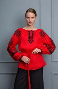 เดรสสั้นผู้หญิงปี 2026 ดีไซน์หรูหรา แขนยาว สไตล์ยูเครน ผู้ผลิตเสื้อผ้า รับออกแบบชุดเดรสตามสั่งสำหรับผู้หญิง - Product Image 4