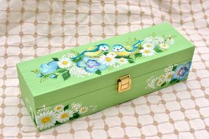 Handcrafted <b>Wooden</b> Hand Painted <b>Box</b> Rustic Decorative Storage Chest for Jewelry, <b>Small</b> Items & Luxury Gift Packaging <b>Wooden</b> <b>Box</b> - Product Image 2