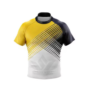 Camiseta de Rugby Sublimada para Hombre, Manga Corta, Corte Atlético, Absorbe la Humedad, Estampado Geométrico, Ropa Deportiva para Todas las Temporadas - Product Image 4