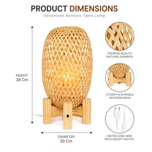 Base de Lámpara de Mesa de Bambú Hecha a Mano - Diseño Ecológico y Sostenible al por Mayor - Product Image 4