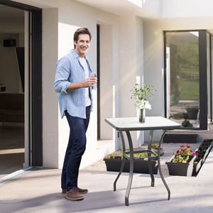 27\" <b>Square</b> Bistro <b>Table</b> Garden <b>Dining</b> Outdoor Tempered <b>Glass</b> <b>Table</b> - Product Image 2
