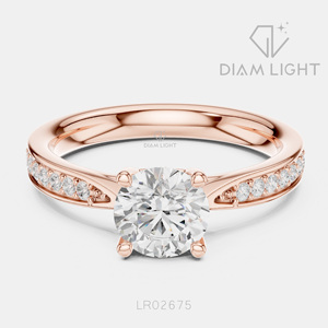 Bague de fiançailles en or blanc 14 carats avec diamant de laboratoire de 1,159 carats, coupe ronde, bague de mariée, certifiée IGI, bijoux fins, cadeau - Product Image 3
