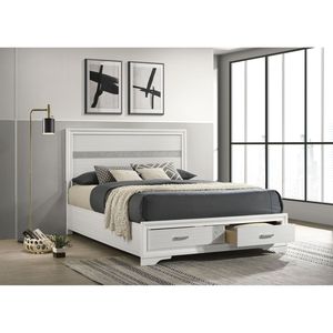 Orchid <b>White</b> Queen <b>Storage</b> <b>Bed</b> Elegant Up-Holstered Furniture - Product Image 1