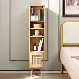 Mobiletto di Stoccaggio in Rattan a 4 Ripiani dal Design Sottile per Soggiorno - Product Image 2