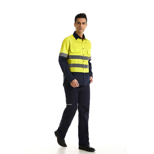 Chemise longue pour homme avec pantalon pour le travail en usine, vêtements de travail réfléchissants de sécurité - Product Image 4