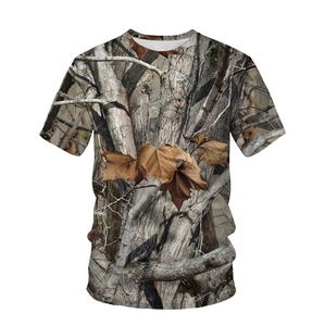 เสื้อยืดแขนยาวลายพรางสำหรับผู้ชาย คอกลม ทรงปกติ ระบายอากาศได้ดี ผลิตจากโพลีเอสเตอร์ สวมใส่สบายๆ ลายพิมพ์ - Product Image 5