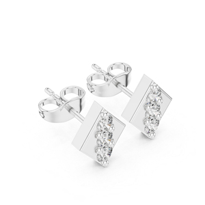 ต่างหูเพชรทรงกลม 14K โรสโกลด์ เพชรเพาะเลี้ยงในห้องปฏิบัติการ สำหรับผู้หญิง |   เพชรที่เพิ่งเพาะเลี้ยง - Product Image 6