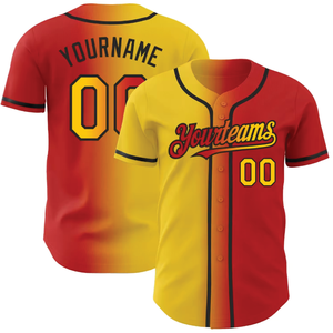 Maillot de baseball gaufré pour jeunes, grande taille, à manches courtes, dégradé jaune-vert, séchage rapide, style streetwear, pour l'entraînement, idéal pour l'été - Product Image 2