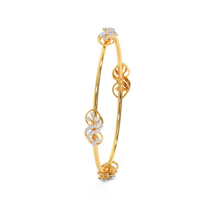 กำไลเพชรลายดอกไม้ Infinity พร้อมวงแหวนคู่สีทองเหลืองและดีไซน์ลายวนอันหรูหรา - Product Image 3