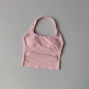 เสื้อชั้นในกีฬาแบบผูกคอ สายรัดยาว ซัพพอร์ตปานกลาง สำหรับโยคะ ฟิตเนส ออกกำลังกาย ไร้ตะเข็บ - Product Image 4