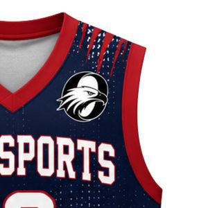 Men Women Basketball Jersey Red <b>Navy</b> Short Sleeve Athletic Sports Shirt Lightweight Comfortable Basketball Uniform for Team - Product Image 4