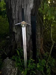 Réplique de l'épée de Geralt de The Witcher 3, lame en acier avec fourreau, fabrication artisanale, pointe de lance droite, qualité industrielle - Product Image 4
