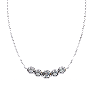 Pendentif minimaliste en diamant rond taille brillant en or blanc, certifié GIA, bijou unisexe pour usage quotidien - Product Image 3