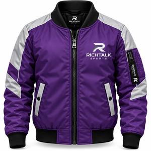 Veste unisexe brodée imperméable gris et noir avec blocs de couleur, col montant, fermeture boutonnée recouverte, en polyester, pour l'hiver - Product Image 1