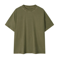 Camiseta de Hombre de Algodón Grueso de Alta Calidad con Logotipo Personalizado, Hombros Caídos, Estilo Vintage, Lavado Ácido, Streetwear