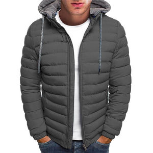 Blouson d'hiver pour homme, style bomber, à capuche, en tissu canvas épais, décontracté, personnalisable, vente en gros - Product Image 1