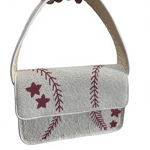 กระเป๋าคลัทช์ผ้าฝ้ายสไตล์โบฮีเมียนสำหรับผู้หญิงอินเดีย  ขนาดใหญ่  ตกแต่งด้วยลูกปัด  ทำมือ  กระเป๋าสะพายข้างสำหรับออกงานกลางคืนหรือเดินทาง - Product Image 1