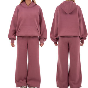 Ensemble de survêtement sportif pour femme, nouvelle collection, en molleton épais 420 GSM, personnalisé, confortable, deux pièces, vente chaude - Product Image 1