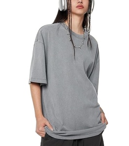 เสื้อยืดเอซิดวอชคุณภาพดี สไตล์ฮิปฮอป โลโก้สั่งทำได้ ทรงโอเวอร์ไซส์ - Product Image 3