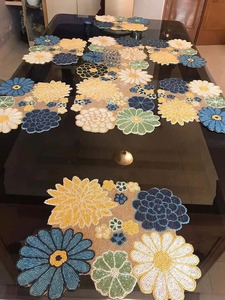 Indian Handmade Beaded <b>Table</b> <b>Runner</b> Embroidered Floral <b>Table</b> Linen Modern Decor for Home Hotel Restaurant - Product Image 3