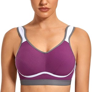 Solid Trader Heavy Duty Support Sports Wear Breathable Padded Cups Flexible Fit Ladies Workout Training Crop Top Fitness Bra - Product Image 1
