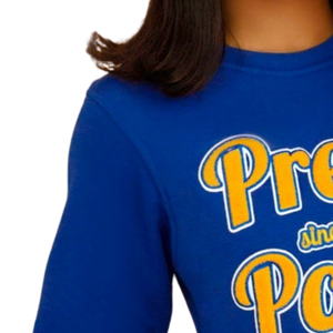 Sudadera de chenilla azul Pretty Poodle de Sigma Gamma Rho para mujer, mezcla de algodón, manga larga, estilo casual y elegante. - Product Image 3
