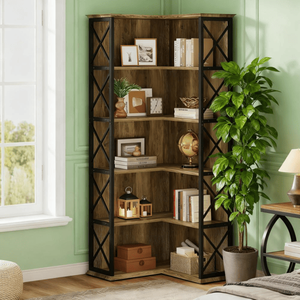 Libreria Alta dal Design Francese Moderno per Casa e Hotel, in Rattan e Pannelli di Legno per Soggiorno e Supermercato, Arredamento per la Casa - Product Image 6