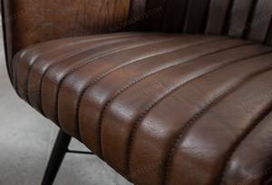 Wholesale Metal <b>Chair</b> with <b>Leather</b> Seat with Elegant Contemporary Design Upholstered in Genuine <b>Leather</b> - Product Image 3