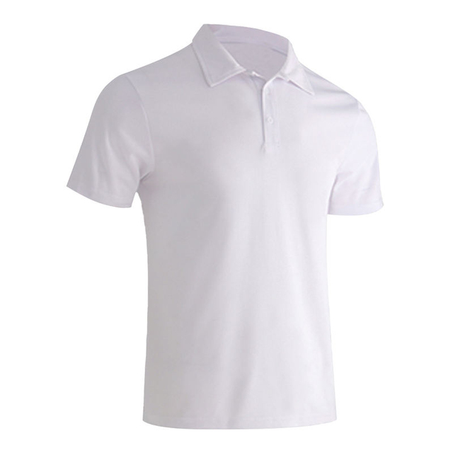 Men's White Short Sleeve Pique Cotton Polo Shirt Casual Regular Fit Breathable Knitted Solid Design