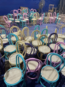 Silla Infantil de Madera Maciza y Ratán, Silla de Comedor para Niños Pequeños, Asiento de Mimbre Tejido, Color Pastel, Personalizable, Precio de Fábrica para Fiestas y Eventos Infantiles - Product Image 6