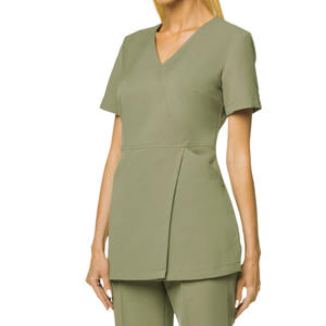 Tuniques de travail pour femmes en coton, polyester et élasthanne pour salons de beauté et spas, avec couleur personnalisée et manches courtes - Product Image 6