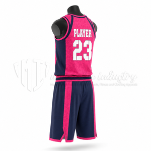Conjunto de Uniforme de Baloncesto Sublimado Rosa Personalizado, Transpirable, de Secado Rápido, 100% Poliéster, Jersey y Pantalones Cortos Unisex, OEM, ODM, Marca Privada - Product Image 5