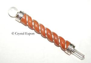 Vente en ligne de quartz rose Chakra Silver 925 Wands avec Lingam Handmade Crystal Engraving Beautiful Chakra Balancing Tool - Product Image 2