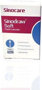 Lancetas para Glucómetro Sinocare Sinodraw Soft 28G, Paquete de 50 - Product Image 2