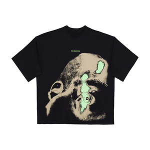 Camiseta de Manga Corta Negra para Hombre Les Benjamins, Estilo Urbano, Corte Holgado, 100% Algodón Jersey, Cuello Redondo, Lavado Ácido, Sublimación - Product Image 1
