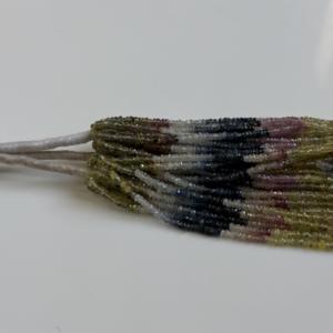 Cuentas facetadas de zafiro multicolor AAA, cuentas de piedras preciosas de zafiro natural multicolor en hebra para la fabricación de joyería al por mayor. - Product Image 4