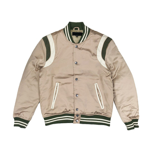 แจ็คเก็ตซาตินสไตล์ Letterman สำหรับผู้ชายขายดีที่สุด ผ้าซาตินไหมคุณภาพสูง 100% แจ็คเก็ตซาตินคุณภาพสูงสำหรับผู้ชาย รับผลิตตามแบบ OEM - Product Image 1