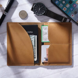 Genuine Leather <b>Passport</b> Holder Custom Logo Full Grain Leather Travel <b>Wallet</b> Luxury <b>Passport</b> Cover Bulk Wholesale LPH-0317 - Product Image 3
