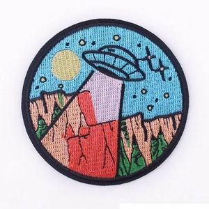 Patch brodé circulaire, paysage désertique, soleil, montagnes, appliqué en tissu à coudre, cadeau - Product Image 4