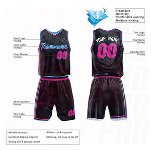 Camiseta de Baloncesto Negra Unisex de Malla de Poliéster, Uniforme Deportivo Personalizado para Niños y Adultos, Ligero y Transpirable - Product Image 2