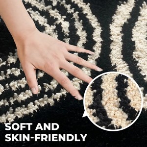 Alfombra de Baño Moderna Abstracta con Diseño de Chenilla Antideslizante y Detalles en Naranja para Uso Doméstico - Product Image 5