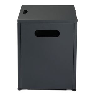 Tavolino da Giardino Quadrato in Ferro Nero 41*41*50.5cm con Piano Ribaltabile e Vano Portaoggetti per Esterni - Product Image 1