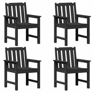 Ensemble de chaises de jardin en polyéthylène noir, 4 pièces, 65,5 x 59 x 88 cm - Product Image 2