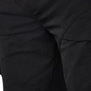 Mens Black Solid Knitted Breathable <b>Cargo</b> <b>Shorts</b> Cotton Blend Athletic Gym Casual Training Utility Multi Pocket Drawstring - Product Image 5