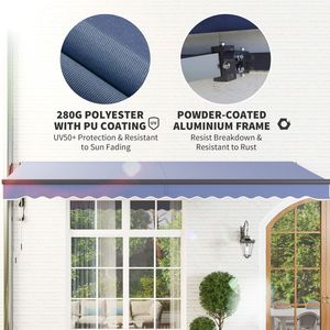 Tenda Laterale Estensibile Retrattile in Lega di Alluminio con Finitura Rivestita in PVC Max. Larghezza 6m per Uso Residenziale con Illuminazione LED - Product Image 2