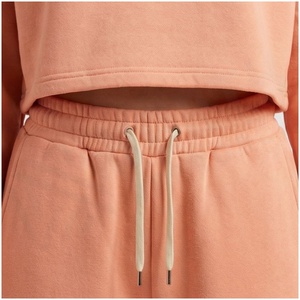 Conjunto Deportivo de Mujer 100% Algodón con Cierre de Cremallera, Color Sólido, Corte Holgado, Pantalones Largos y Chaqueta, Ropa Casual de Otoño - Product Image 5