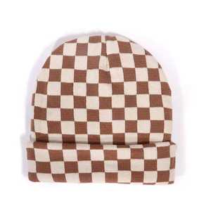 Gorro de Punto a Cuadros Rosa, Unisex, Gorro de Invierno, Estilo Casual, Talla Adulto 56-58 cm, 100% Acrílico, Tejido por Computadora - Product Image 6